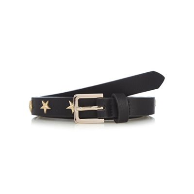 Black star studded skinny belt